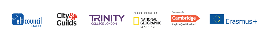 ELT Council Malta,City & Guilds,Trinity College London,National Geographic Learning,Cambridge,Erasmus+
